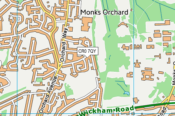CR0 7QY map - OS VectorMap District (Ordnance Survey)