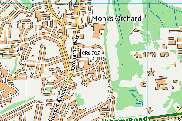 CR0 7QZ map - OS VectorMap District (Ordnance Survey)
