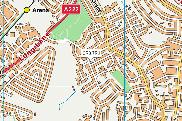 CR0 7RJ map - OS VectorMap District (Ordnance Survey)