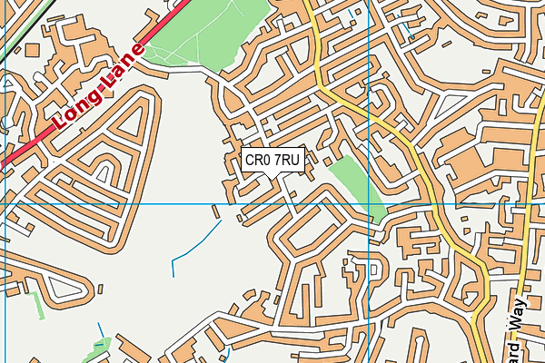 CR0 7RU map - OS VectorMap District (Ordnance Survey)