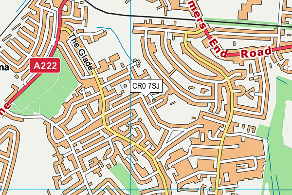 CR0 7SJ map - OS VectorMap District (Ordnance Survey)