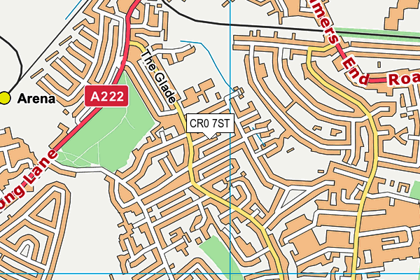 CR0 7ST map - OS VectorMap District (Ordnance Survey)