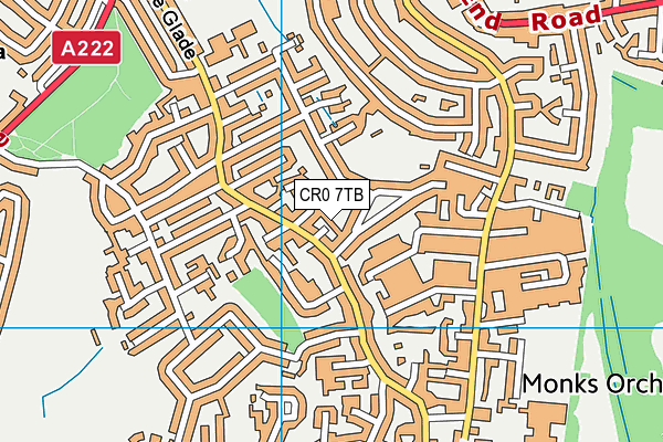 CR0 7TB map - OS VectorMap District (Ordnance Survey)