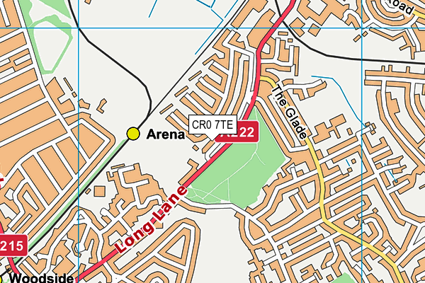 World Of Golf (Croydon) map (CR0 7TE) - OS VectorMap District (Ordnance Survey)