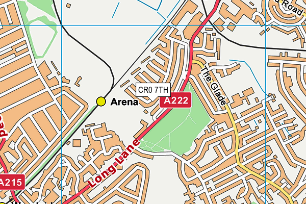CR0 7TH map - OS VectorMap District (Ordnance Survey)