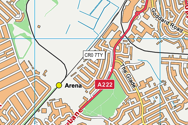 CR0 7TY map - OS VectorMap District (Ordnance Survey)