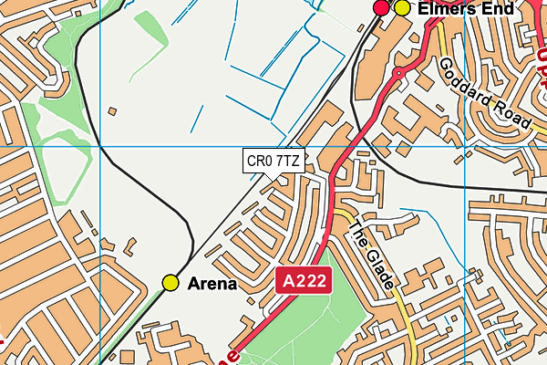 CR0 7TZ map - OS VectorMap District (Ordnance Survey)