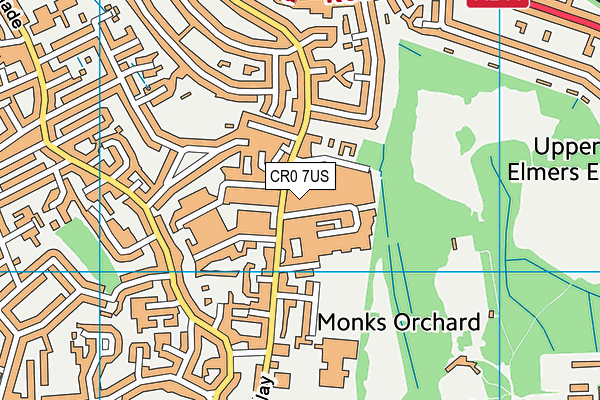 CR0 7US map - OS VectorMap District (Ordnance Survey)