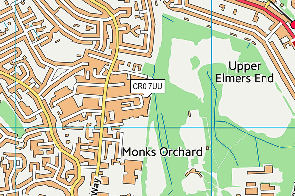 CR0 7UU map - OS VectorMap District (Ordnance Survey)