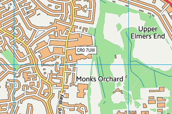 CR0 7UW map - OS VectorMap District (Ordnance Survey)