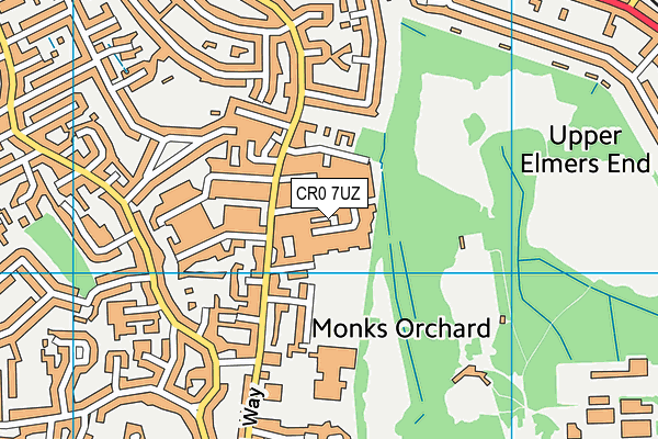 CR0 7UZ map - OS VectorMap District (Ordnance Survey)