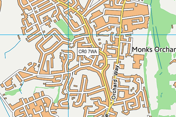 CR0 7WA map - OS VectorMap District (Ordnance Survey)