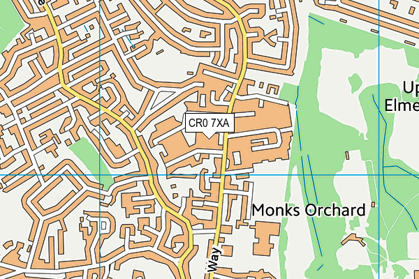 CR0 7XA map - OS VectorMap District (Ordnance Survey)