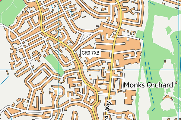 CR0 7XB map - OS VectorMap District (Ordnance Survey)