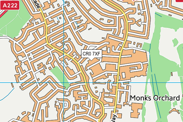 CR0 7XF map - OS VectorMap District (Ordnance Survey)