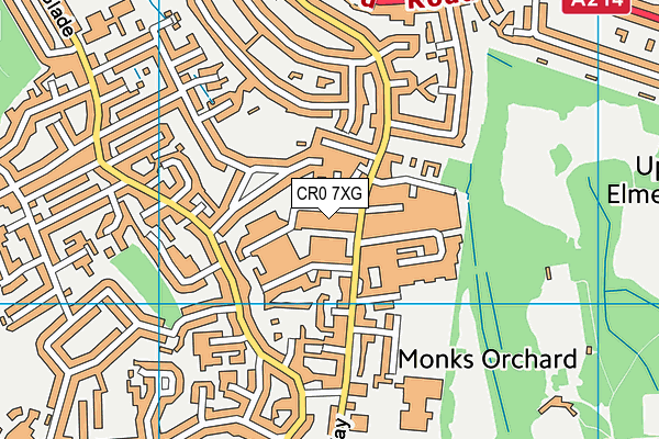 CR0 7XG map - OS VectorMap District (Ordnance Survey)