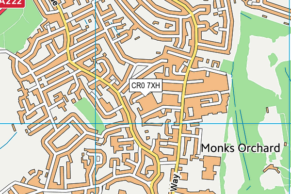 CR0 7XH map - OS VectorMap District (Ordnance Survey)