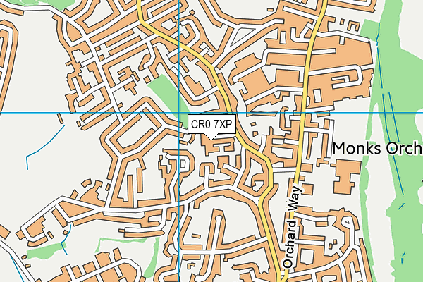 CR0 7XP map - OS VectorMap District (Ordnance Survey)