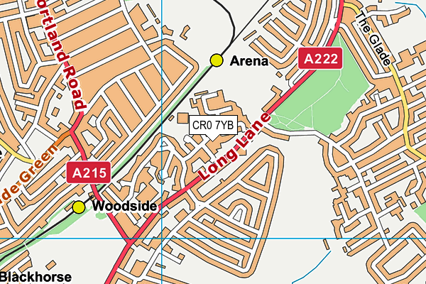 CR0 7YB map - OS VectorMap District (Ordnance Survey)