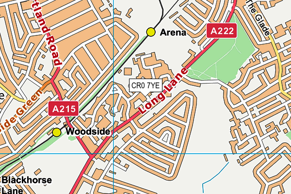 CR0 7YE map - OS VectorMap District (Ordnance Survey)