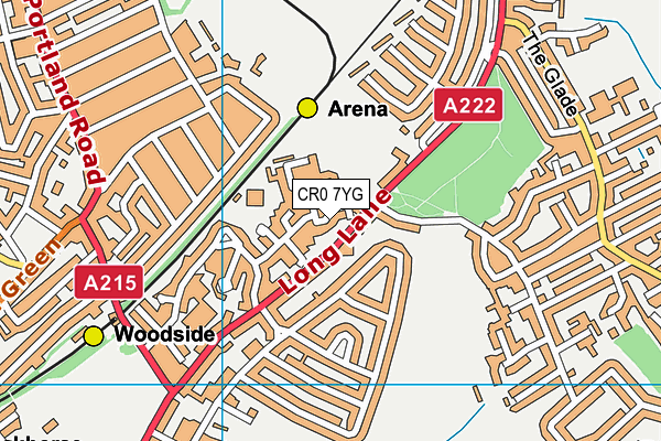 CR0 7YG map - OS VectorMap District (Ordnance Survey)