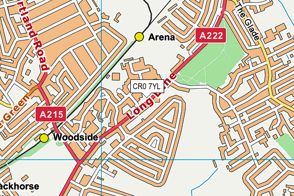 CR0 7YL map - OS VectorMap District (Ordnance Survey)