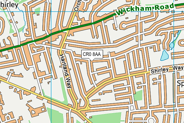 CR0 8AA map - OS VectorMap District (Ordnance Survey)