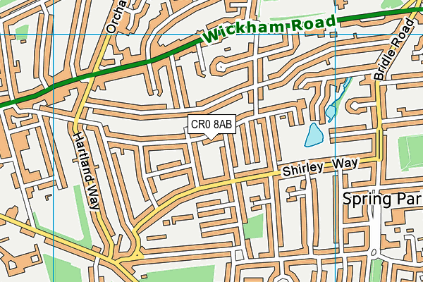 CR0 8AB map - OS VectorMap District (Ordnance Survey)