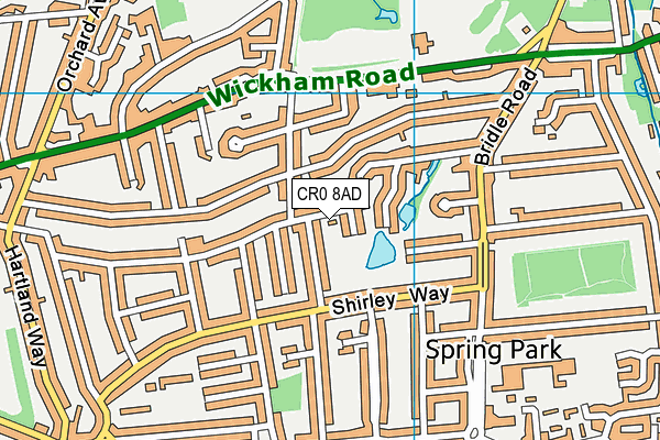 CR0 8AD map - OS VectorMap District (Ordnance Survey)