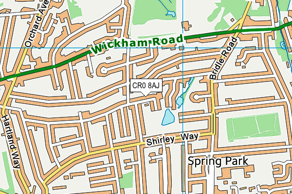 CR0 8AJ map - OS VectorMap District (Ordnance Survey)