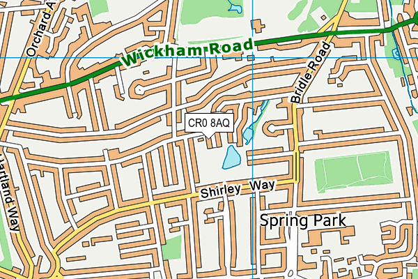 CR0 8AQ map - OS VectorMap District (Ordnance Survey)