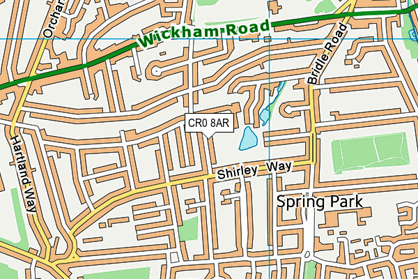 CR0 8AR map - OS VectorMap District (Ordnance Survey)