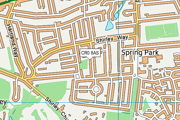 CR0 8AS map - OS VectorMap District (Ordnance Survey)