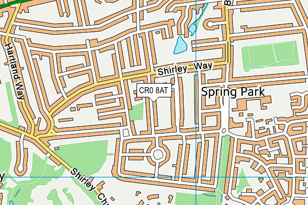 CR0 8AT map - OS VectorMap District (Ordnance Survey)