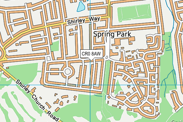 CR0 8AW map - OS VectorMap District (Ordnance Survey)