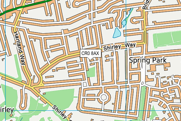 CR0 8AX map - OS VectorMap District (Ordnance Survey)