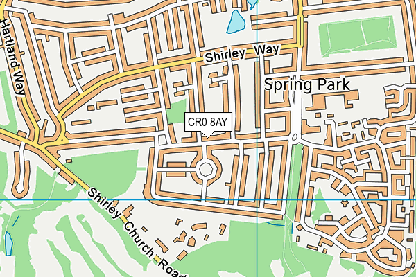 CR0 8AY map - OS VectorMap District (Ordnance Survey)