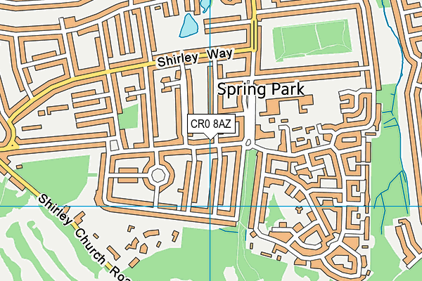 CR0 8AZ map - OS VectorMap District (Ordnance Survey)
