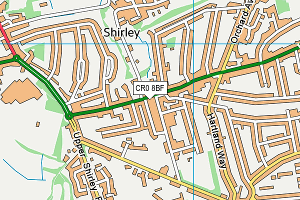 CR0 8BF map - OS VectorMap District (Ordnance Survey)