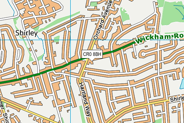 CR0 8BH map - OS VectorMap District (Ordnance Survey)