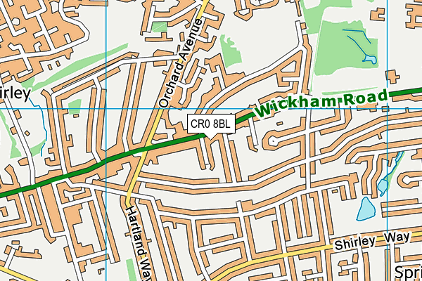 CR0 8BL map - OS VectorMap District (Ordnance Survey)