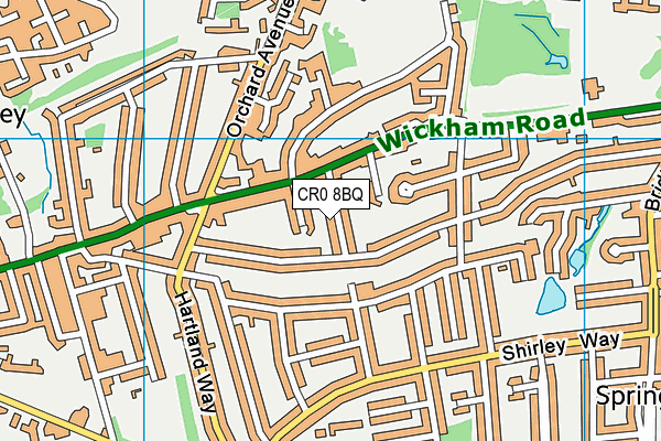 CR0 8BQ map - OS VectorMap District (Ordnance Survey)