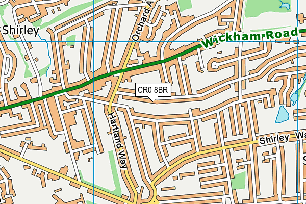 CR0 8BR map - OS VectorMap District (Ordnance Survey)