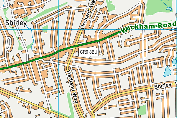 CR0 8BU map - OS VectorMap District (Ordnance Survey)