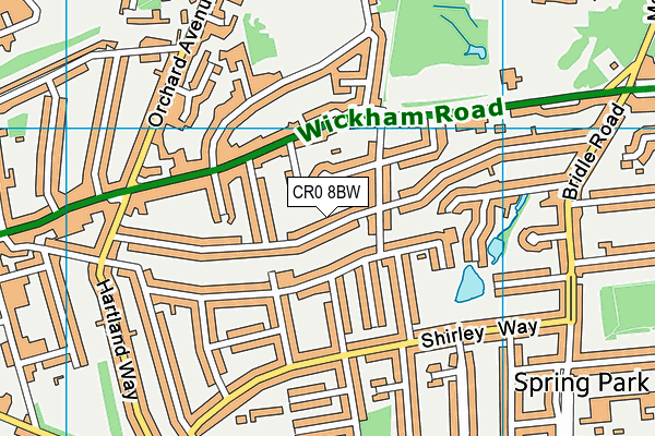 CR0 8BW map - OS VectorMap District (Ordnance Survey)