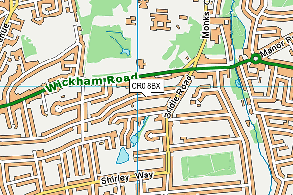 CR0 8BX map - OS VectorMap District (Ordnance Survey)