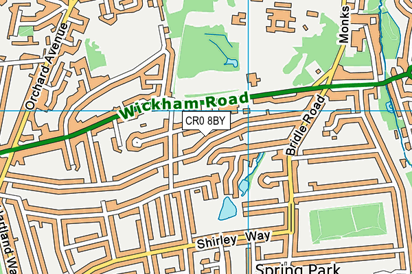 CR0 8BY map - OS VectorMap District (Ordnance Survey)