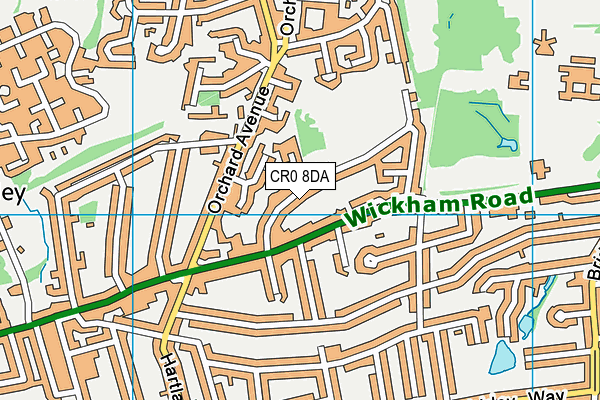 CR0 8DA map - OS VectorMap District (Ordnance Survey)