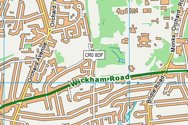 CR0 8DF map - OS VectorMap District (Ordnance Survey)