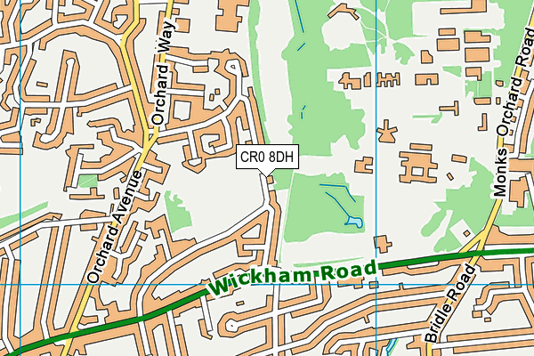 Parkfields map (CR0 8DH) - OS VectorMap District (Ordnance Survey)